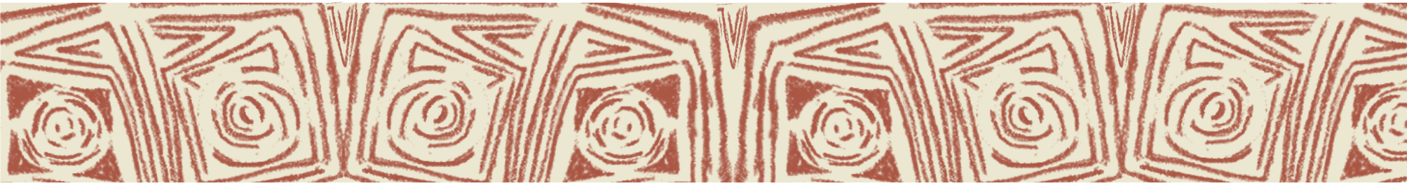 Cenefa diseñada a partir de un tiesto cerámico prehistórico hallado en el poblado El Llano-Marmato.